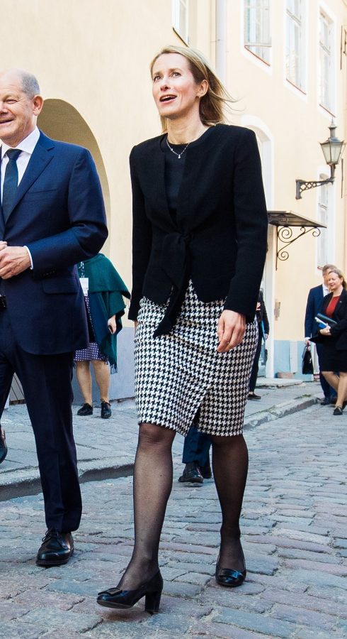 爱沙尼亚美女总理Kaja Kallas腿穿黑丝出席外交活动（第1张/共10张）