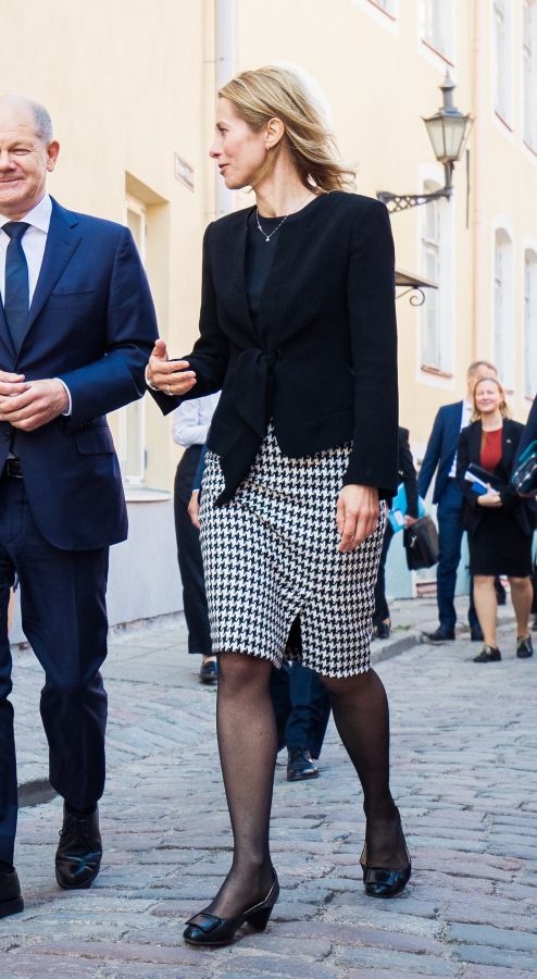爱沙尼亚美女总理Kaja Kallas腿穿黑丝出席外交活动（第2张/共10张）