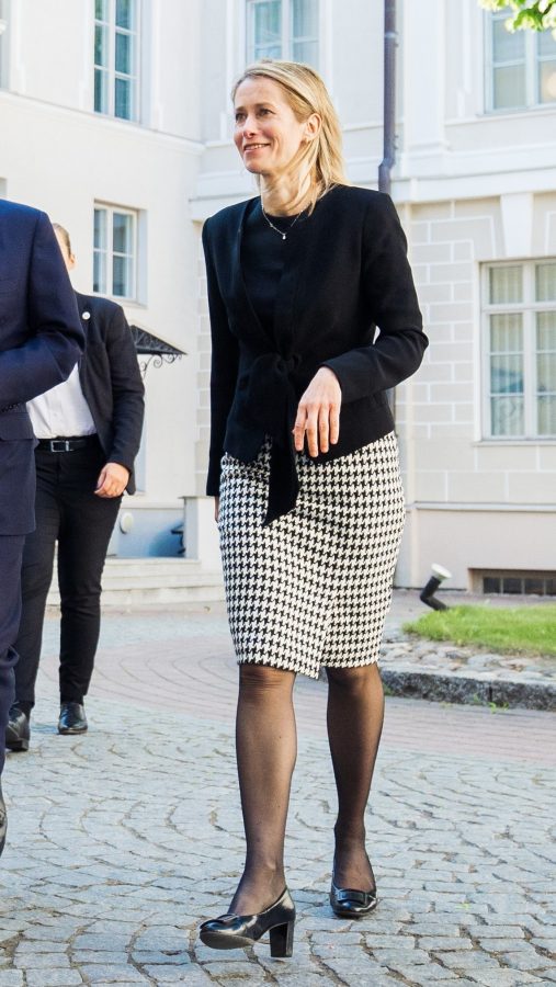 爱沙尼亚美女总理Kaja Kallas腿穿黑丝出席外交活动（第3张/共10张）