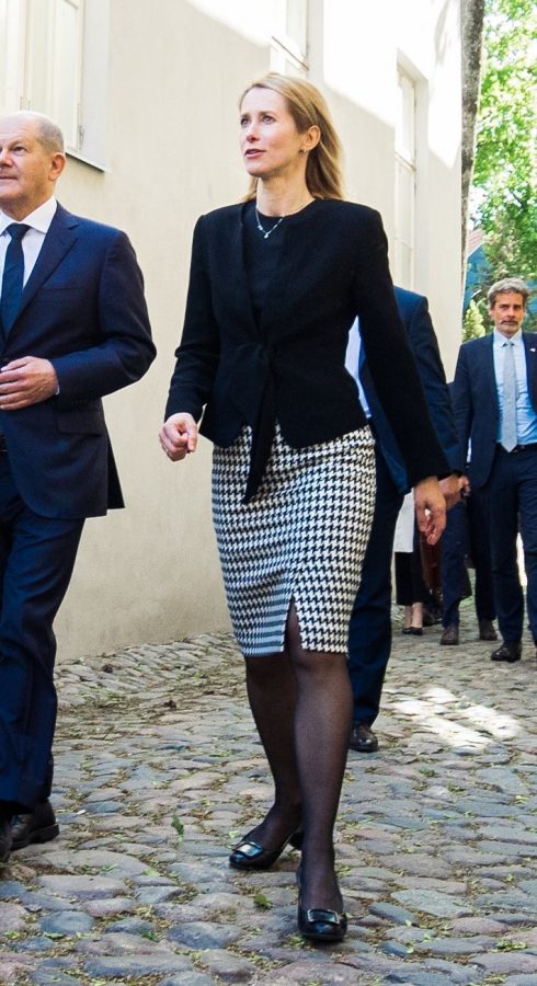 爱沙尼亚美女总理Kaja Kallas腿穿黑丝出席外交活动（第4张/共10张）