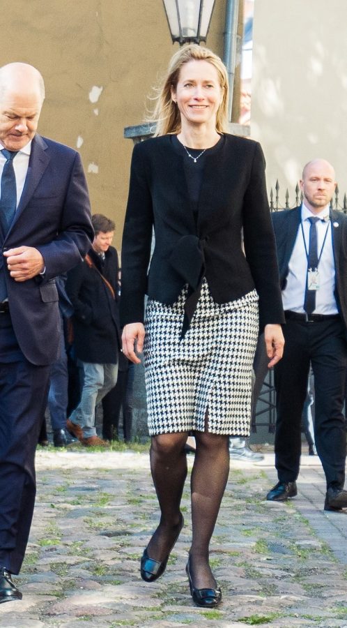 爱沙尼亚美女总理Kaja Kallas腿穿黑丝出席外交活动（第5张/共10张）