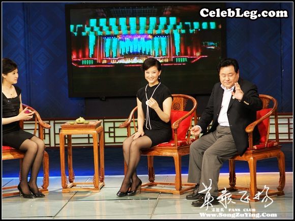 宋祖英和主持人桑晨黑丝高跟美腿同台了(4/23)