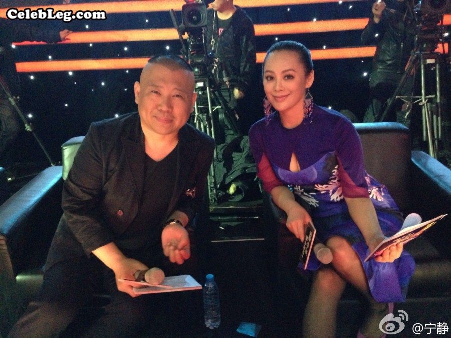 宁静腿穿黑丝和老郭共同主持节目(1/3)
