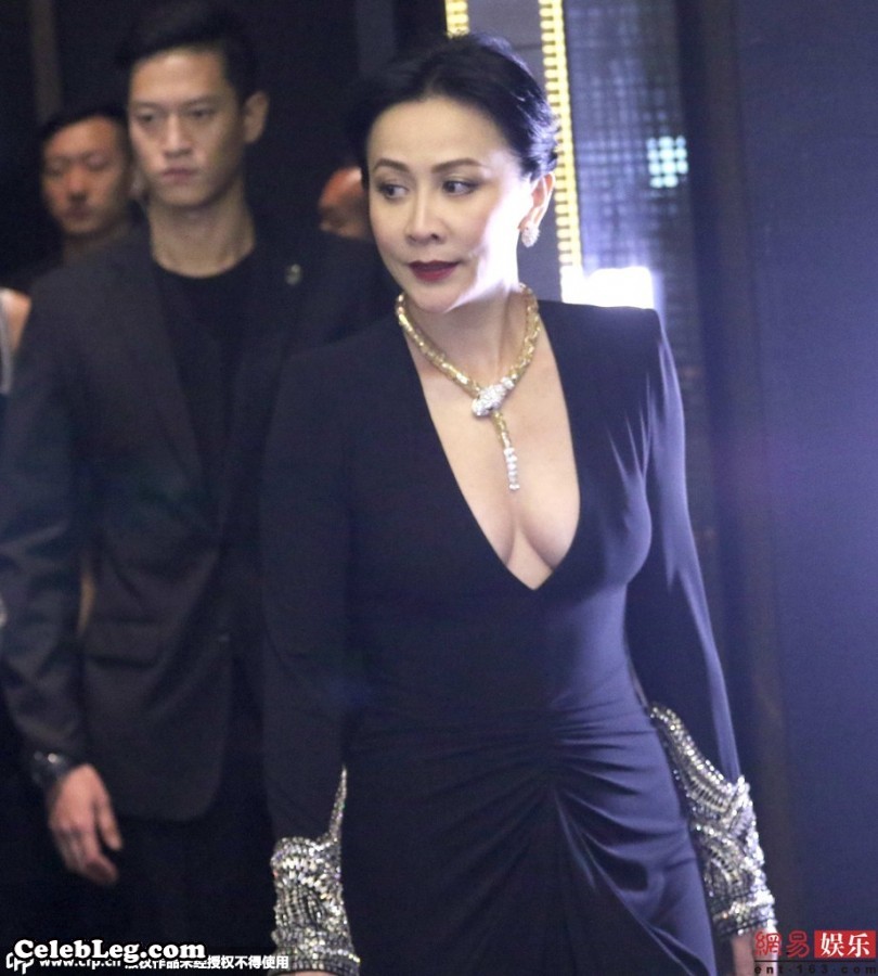先别看腿刘嘉玲低胸装搭配珠宝项链气质高贵(12/14)