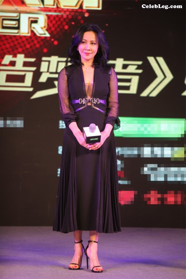 刘嘉玲身穿黑色透视裙足踩凉高跟(1/7)
