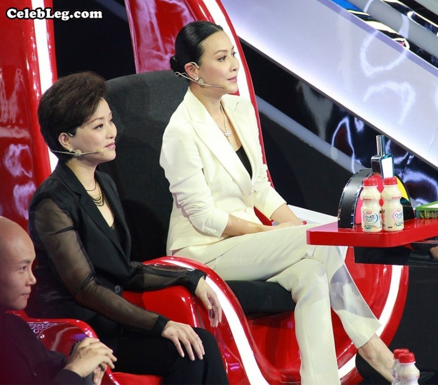 刘嘉玲和杨澜两大成熟知性女人黑白套装同台(5/26)