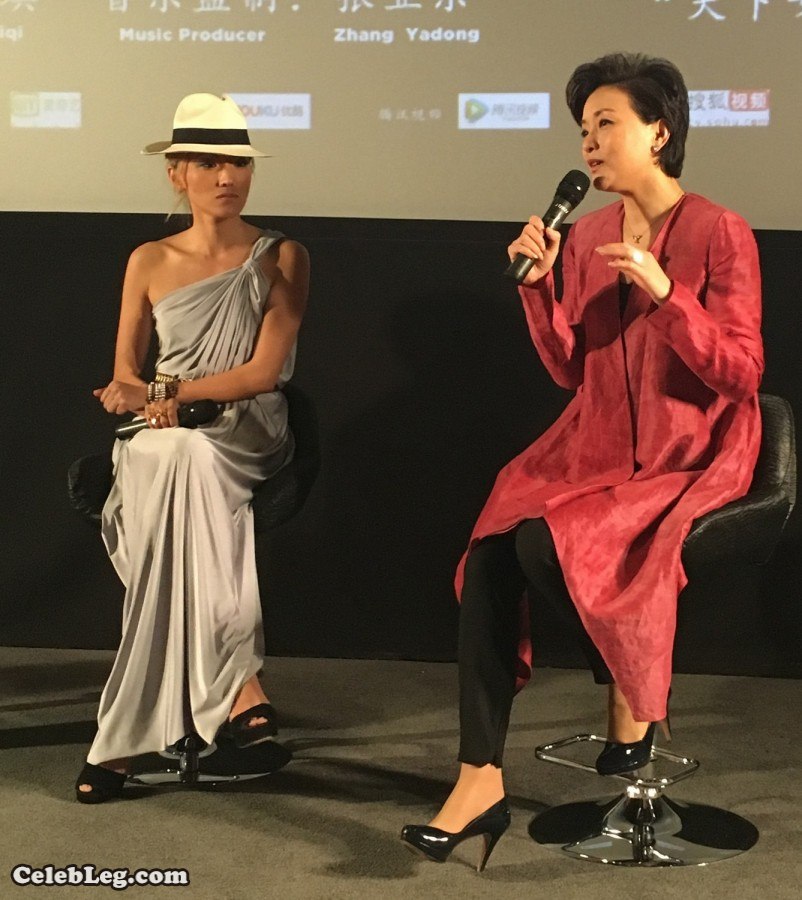 杨澜和导演李晓雨细高跟脚宣传活动(6/6)