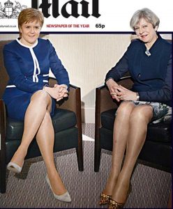 英首相Theresa May和苏格兰部长Nicola Sturgeon肉丝袜高清