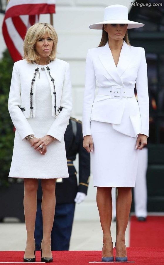 美国总统老婆Melania Trump法国总统老婆Brigitte Macron(2/14)