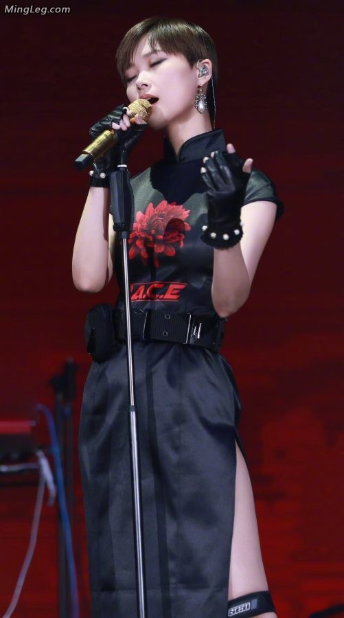 李宇春穿高开叉旗袍为什么不穿一双性感细高跟(7/10)