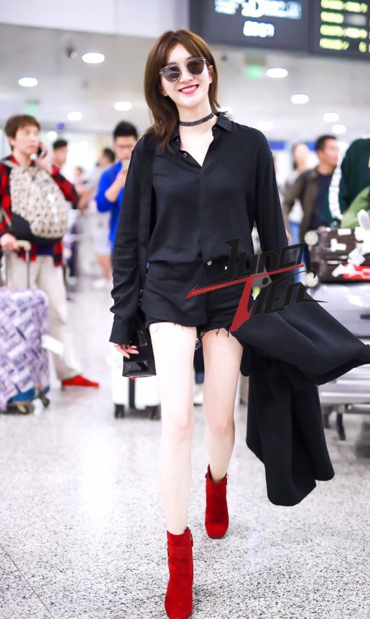 酷酷的御姐江疏影红高跟靴子长腿街拍(6/10)
