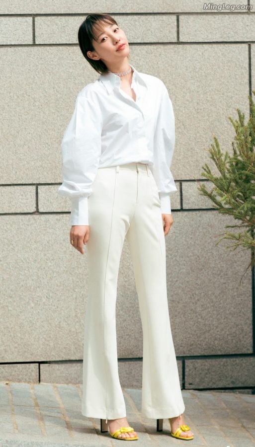 Bai Baihe white pants sandals small jade feet(4/4)