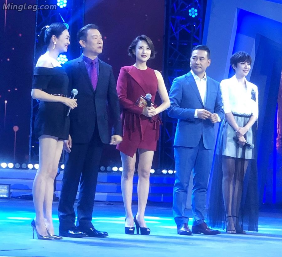 主持人们同台PK美腿高跟图一分别是王曦梁、张蕾、紫檀(7/9)