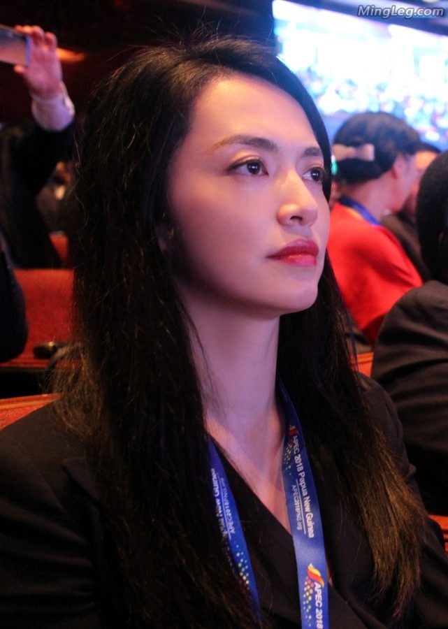 姚晨出席国际会议职业装扮脚踩白色高跟(6/6)