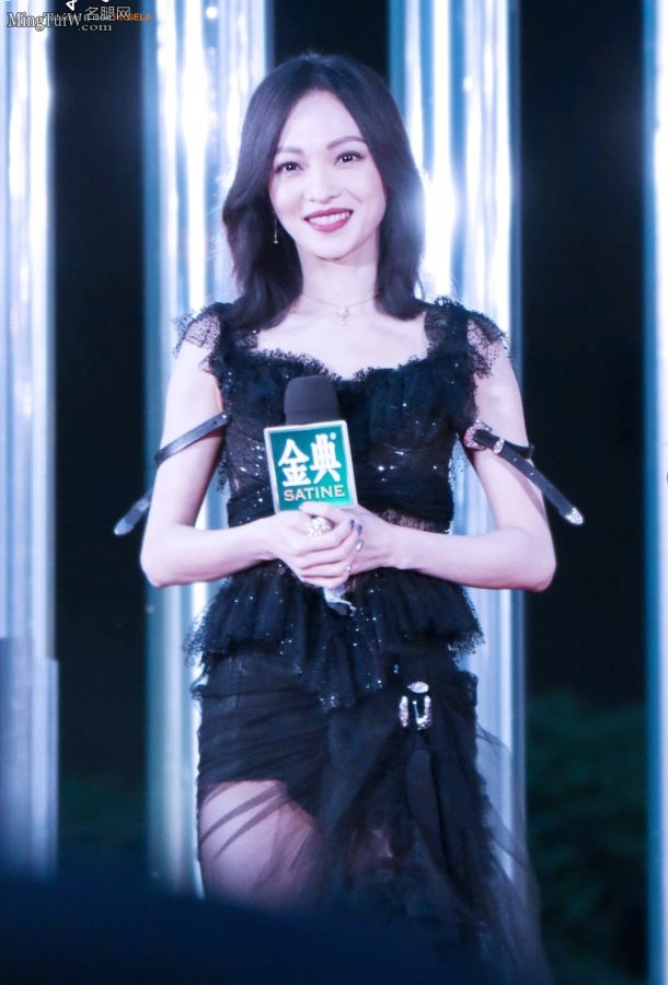 张韶涵走红毯黑纱裙透视出性感美腿(8/13)