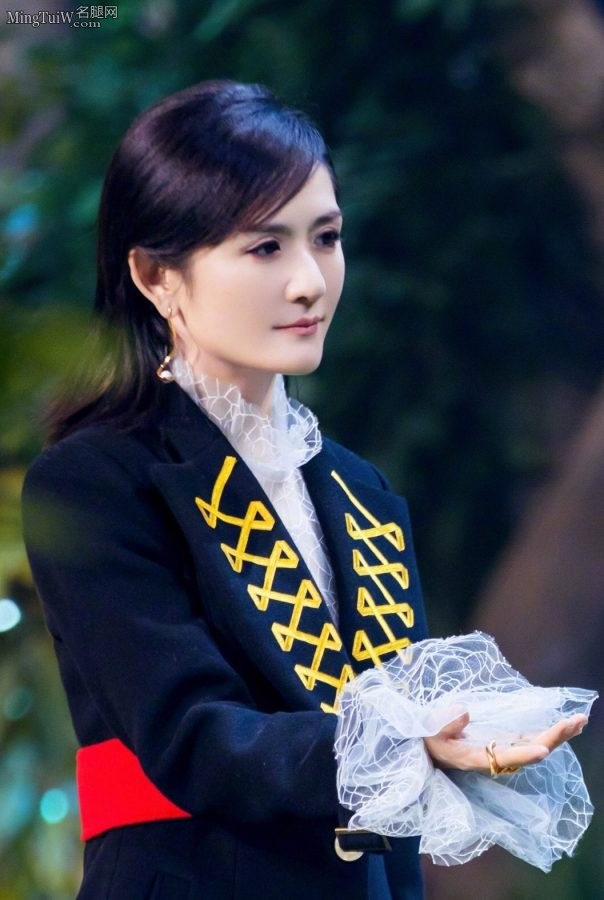 谢娜身着黑色西装踩尖头高跟鞋飒爽又气质(11/12)