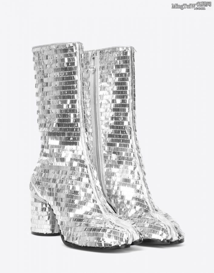 Tan Weiwei wears Maison Margiela sequined personalized short boots(13/14)