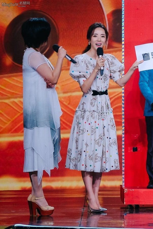 清秀的美女主持人李思思脚穿银色尖头细高跟(4/5)