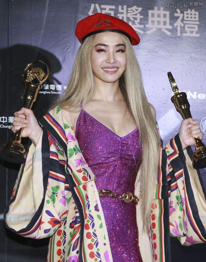 蔡依林穿低胸连体紧身裤参加颁奖典礼(5/6)
