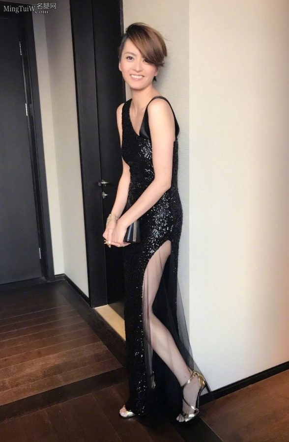 梁咏琪穿高开叉礼服走红毯气质优雅高贵(2/3)