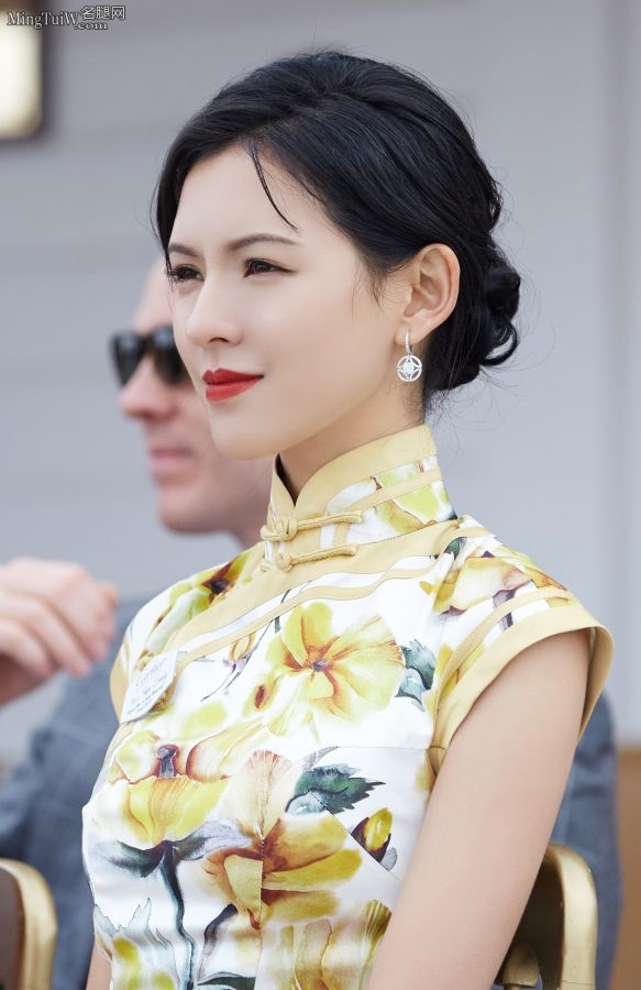 张予曦身穿高开叉旗袍露出美腿演绎古典东方气韵(3/8)