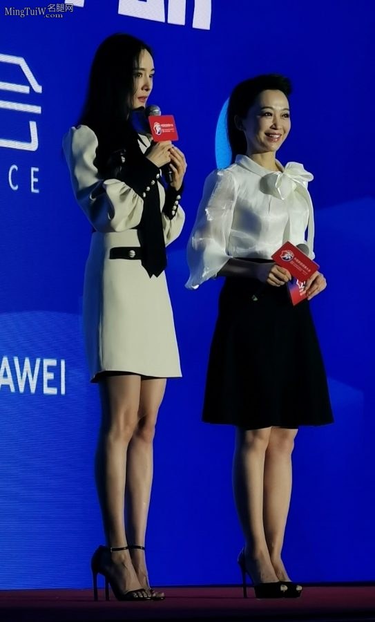 杨幂脚穿Stuart Weitzman高跟鞋和小鹿姐姐同台腿太细了(1/4)