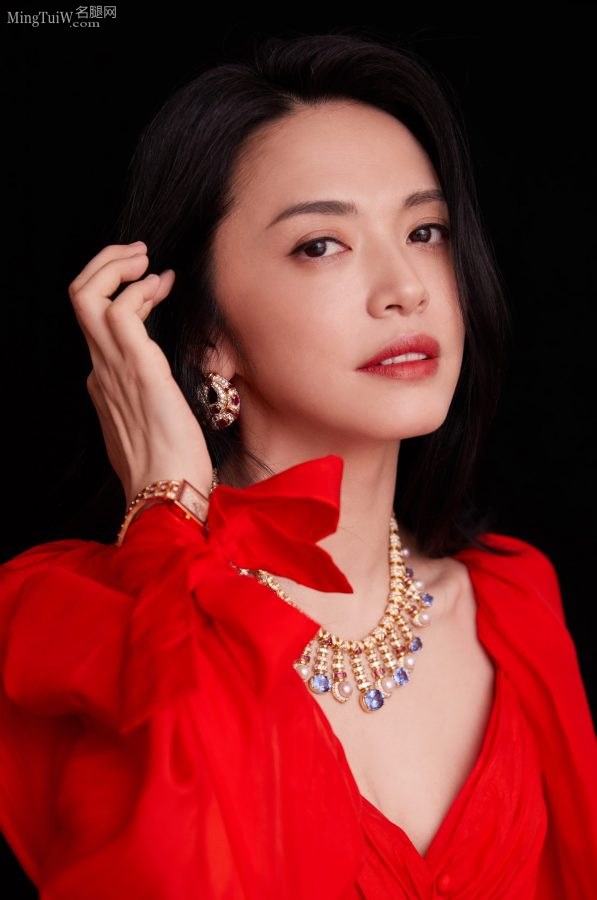 女演员姚晨穿V领红裙走红毯(3/10)