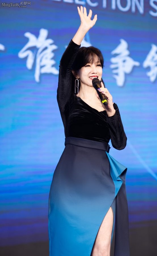 魅力女星赵雅芝穿蓝色高跟鞋(8/9)