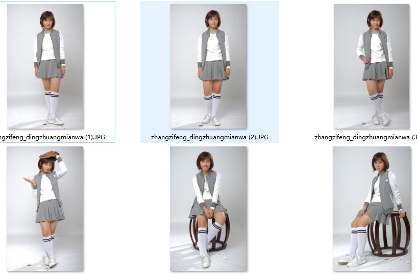 张子枫学生服运动棉筒袜定妆腿粗 1 10 图片 名腿网