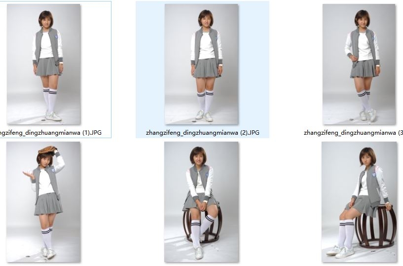 张子枫学生服运动棉筒袜定妆腿粗(1/10)