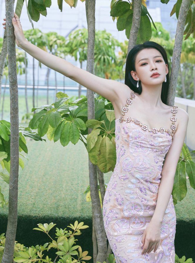 孙怡身穿吊带刺绣礼服足彩精致凉高跟美丽出击(7/8)