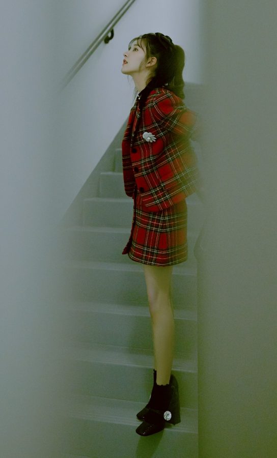 甜心少女赵露思格子裙白皙直腿(3/6)