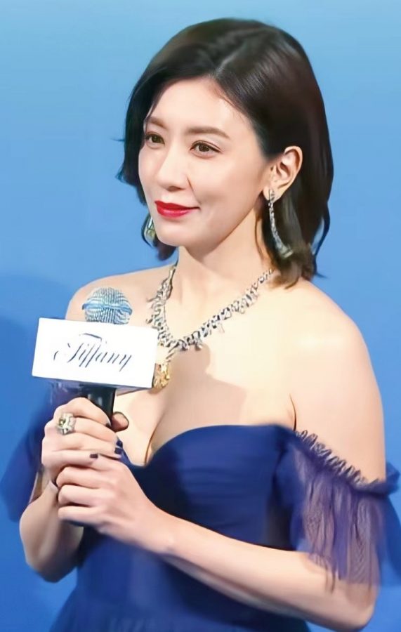 成熟女明星贾静雯穿低胸礼服秀车大灯(9/10)