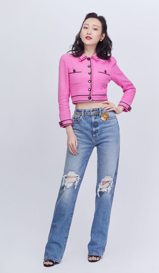 Wang Ou's small waist jeans makeup photo(1/2)