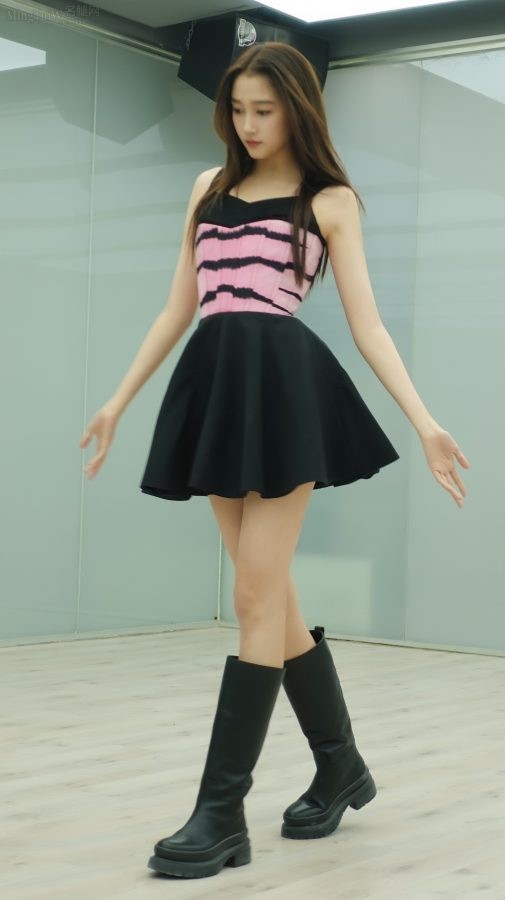 甜心儿少女关晓彤美腿皮靴活力满满(4/7)