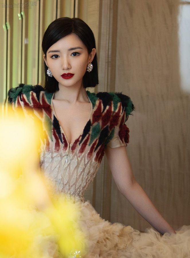 Mao Xiaotong shows off her cleavage in a deep V dress(5/5)