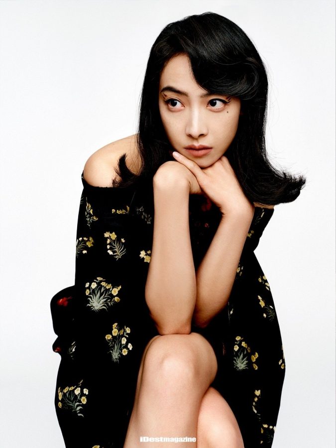 iDestMagazine杂志宋茜美腿穿上细渔网丝袜时尚高贵(3/5)