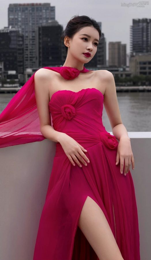 孙怡身着性感低胸开叉礼服露长腿亮相VogueWorld展览开幕之夜(3/8)