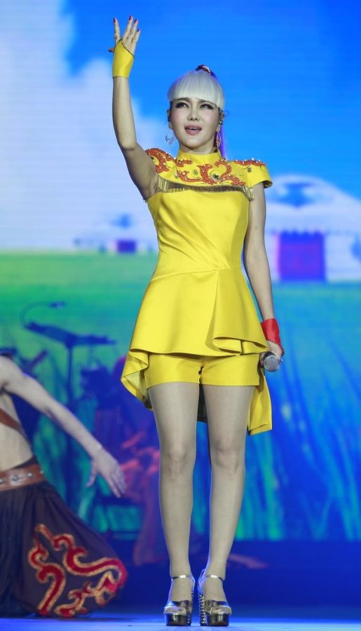 内蒙古女歌手乌兰图雅在演唱会上的丝袜腿(2/5)