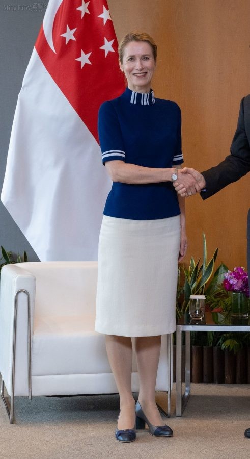 Estonian beauty Prime Minister Kaja Kallas's pantyhose and high heels when she visited abroad(4/9)