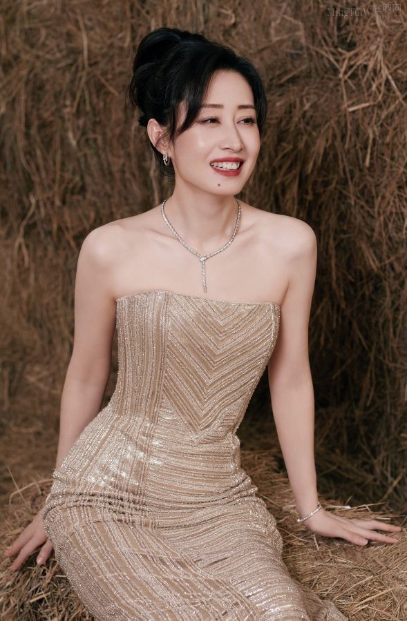 刘敏涛身着抹胸礼服显露美好女星曲线，香肩光滑玉臂修长(3/5)