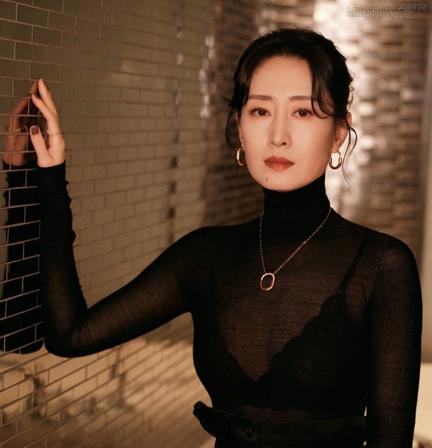 成熟韵味女演员刘敏涛穿超薄上衣大方秀文胸(7/12)