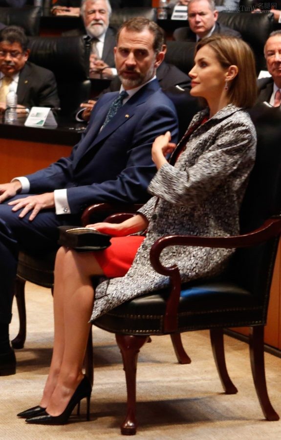 Princess Letizia Ortiz Roccasolano of Spain wore pointed stilettos to attend the meeting(1/3)