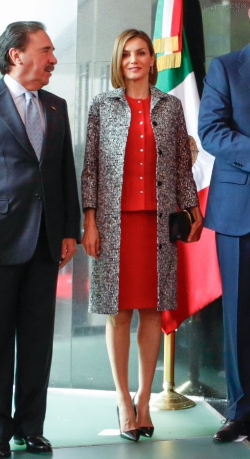 西班牙王妃莱蒂齐亚·奥尔蒂斯·罗卡索拉诺踩尖头细高跟出席会议（第3张/共3张）
