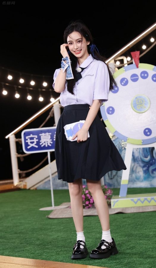 《奔跑吧》你的双马尾学妹Angelababy双马尾校服清纯来袭(5/7)
