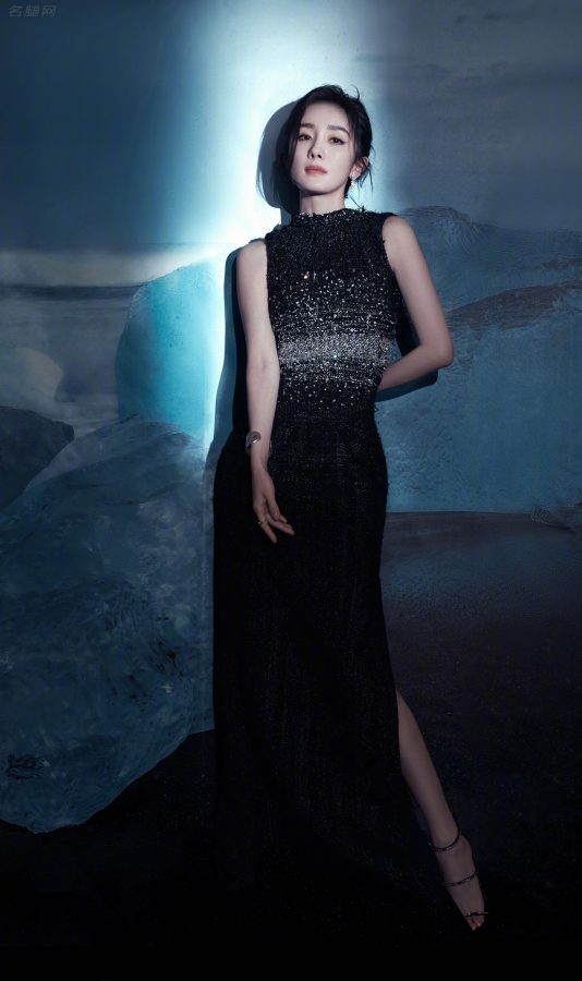 杨幂穿黑色星光晚礼服气质温柔(1/5)