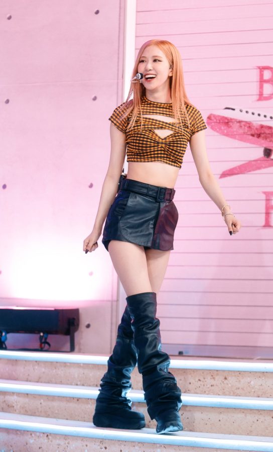 韩国女团BLACKPINK成员朴彩英皮短裙长靴露一截大腿(5/8)