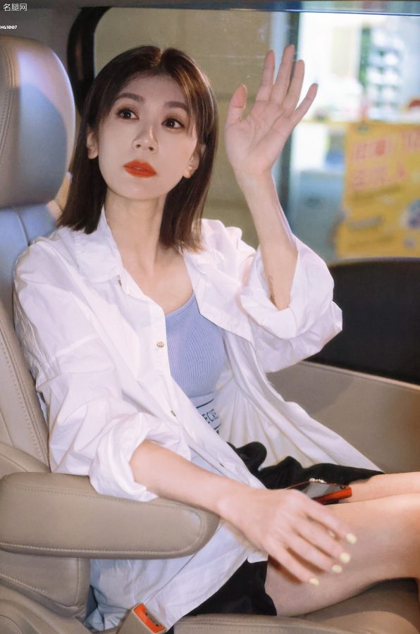 贾静雯坐在商务车里被拍美腿(3/12)