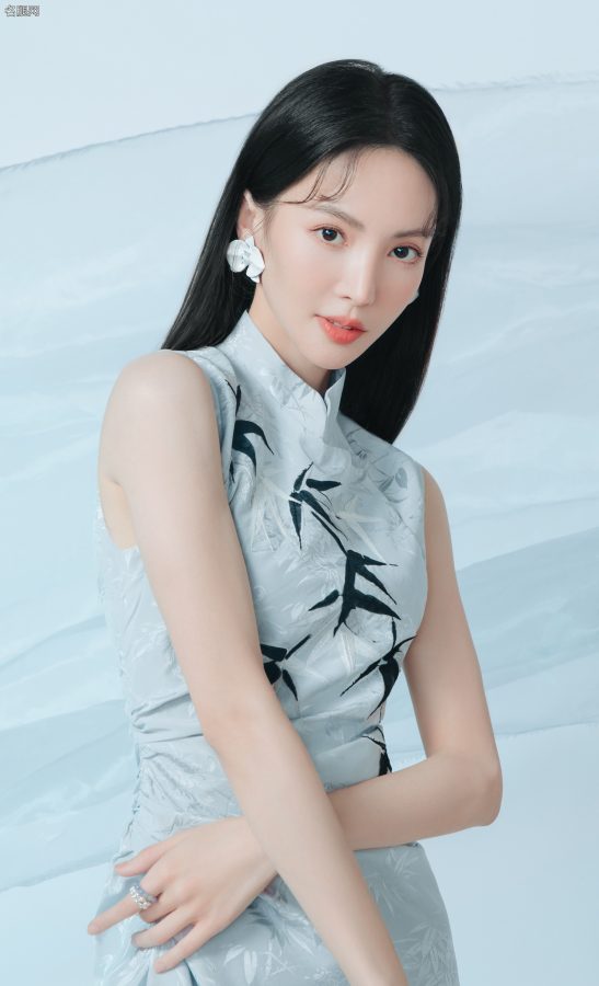 金晨穿旗袍配细高跟一双美腿优雅迷人(8/10)