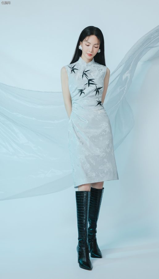 金晨穿旗袍配细高跟一双美腿优雅迷人(7/10)